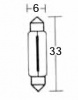 Sulfitka 12V / 3W, 6 x 33 mm