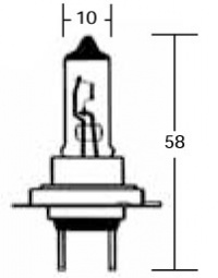 Žárovka jednovláknová halogenová 12V / 55W, patice PX26D H7