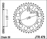 Duralová rozeta JTA0479, 44 zubů