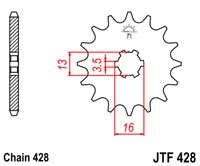 Kolečko JTF428, 15 zubů