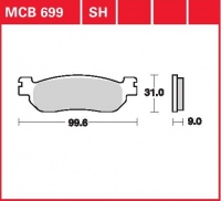 Zadní brzdové destičky Yamaha VP 250 X-city , rv. od 07