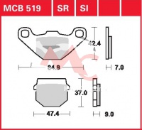 Přední brzdové destičky Kawasaki KMX 200 (MX200), rv. 88-90