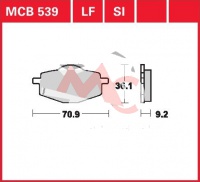 Přední brzdové destičky Yamaha DT 80 LC2, einfache Feder (53V, 3WC), rv. 85-92