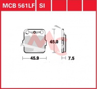 Zadní brzdové destičky levé Yamaha YFZ 450, rv. 04-05