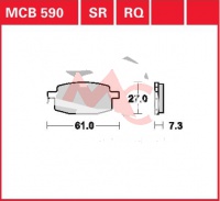 Přední brzdové destičky Yamaha YE 80 Zest (4MU), rv. 93-97