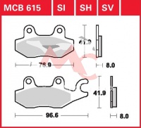 Zadní brzdové destičky Triumph 900 Bonneville (986MF), rv. 05-08