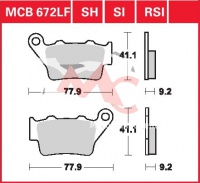 Zadní brzdové destičky Honda NX 650 Dominator (RD08), rv. 96-01