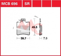 Přední brzdové destičky Piaggio NRG 50 mc3 DT (C32), rv. od 01