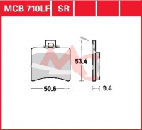 Zadní brzdové destičky Aprilia 125 Scarabeo, GT (PC), rv. 99-02