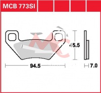 Přední brzdové destičky  Arctic Cat TRV 550 GT, GT S, rv. 10-