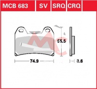 Přední brzdové destičky  BMW F800 800 R E8ST, rv. 09-14