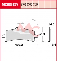 Přední brzdové destičky  BMW HP4 1000 RR Race-ABS K10, rv. 13-