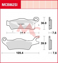 Zadní brzdové destičky Can-Am 500 Outlander, Outlander Max, rv. 13-