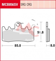 Přední brzdové destičky  Ducati 821 Hypermotard ABS B1, rv. 13-