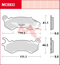 Přední brzdové destičky  Honda NSC 110 C Vision, AC Vision JF31, rv. 11-