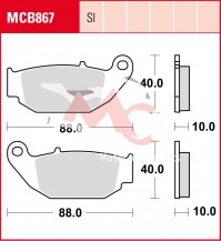 Zadní brzdové destičky Honda MSX 125 JC61, rv. 13-
