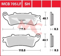 Zadní brzdové destičky Honda NT 700 VA Deauville ABS RC59, rv. 10-