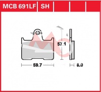 Zadní brzdové destičky Honda VT 750 C Shadow ABS RC53, rv. 10-