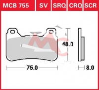 Přední brzdové destičky  Honda CBR 1000 RA Fireblade ABS SC59, rv. 08-11
