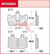 Přední brzdové destičky  Honda VFR 1200 FA ABS SC63, rv. 10-