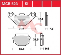 Zadní brzdové destičky Kawasaki KL 250 KL250J, rv. 00-12
