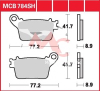 Zadní brzdové destičky Kawasaki ZX-6R 636 Ninja ABS ZX636E, rv. 13-