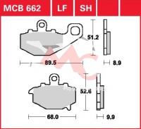 Zadní brzdové destičky Kawasaki ER-6 650 F ABS EX650C, rv. 09-11