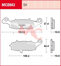 Zadní brzdové destičky Kawasaki VN 2000 Classic VNW00H, rv. 08-10