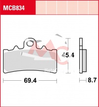 Přední brzdové destičky  KTM RC 125, rv. 14-