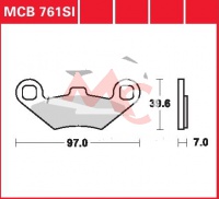 Zadní brzdové destičky Polaris 400 Sportsman HO 4x4, rv. 08-10