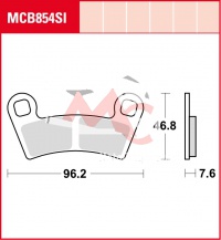 Zadní brzdové destičky Polaris 500 Ranger 2x4/4x4 EFI, rv. 08-10