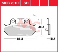 Zadní brzdové destičky Suzuki AN 400 Burgman WVCG, rv. 07-11