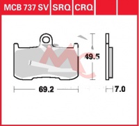 Přední brzdové destičky  Triumph 675 Street Triple R ABS D67LD, rv. 09-12