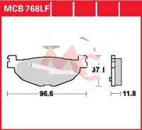 Zadní brzdové destičky Yamaha XP 500 Tmax ABS SJ06, rv. 08-12