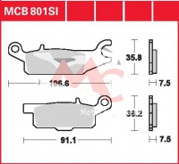 Přední brzdové destičky levé Yamaha YFM 550 Grizzly EPS AJ41, rv. 09-11