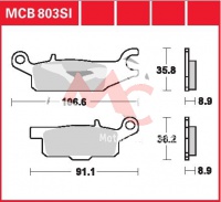 Zadní brzdové destičky Yamaha YFM 550 Grizzly EPS AJ53/54/58, rv. 12-