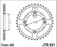 Rozeta YAMAHA YZ 80 S,T,U,W,A,B,D, rv. 86-92