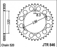 Rozeta YAMAHA RD 350 YPVS 1WX-1JG, rv. 83-95