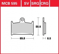 Přední brzdové destičky Triumph 955 Daytona i (595N), rv. od 99