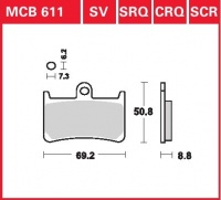 Přední brzdové destičky Yamaha YZF 600 R6 (RJ05), rv. 03-04