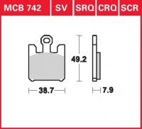 Přední brzdové destičky Derbi 659 Mulhacen, rv. 2005