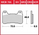 Přední brzdové destičky Honda CBR 1000 RR Fireblade (SC57), rv. 06-07