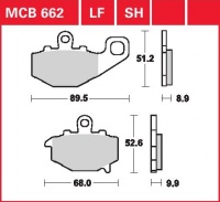 Zadní brzdové destičky Kawasaki ZX-6R 636 Ninja (ZX636B), rv. 03-04