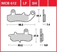 Zadní brzdové destičky Suzuki RGV 250 (VJ22B), rv. od 93