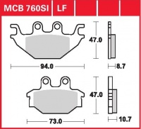 Zadní brzdové destičky Can-Am DS 250, rv. od 08