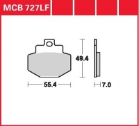 Zadní brzdové destičky Gilera VX 180 Runner 4 T (Hengtong) (M24), rv. od 01