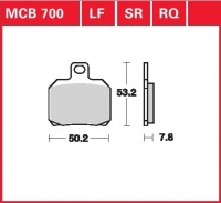 Zadní brzdové destičky Yamaha YP 180 R Majesty (SG12), rv. od 03