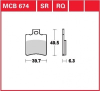 Přední brzdové destičky Yamaha BW 50 Sports Spec R (SA05), rv. od 02