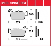 Zadní brzdové destičky Yamaha YZ 125 (CE10), rv. 03-07