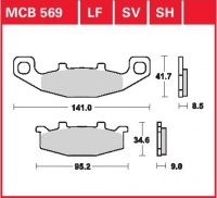 Zadní brzdové destičky Kawasaki ZX-10 1000 (ZXT00B), rv. 88-90